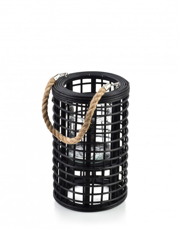 Lampion LUCIE BLACK h30x18cm czarny