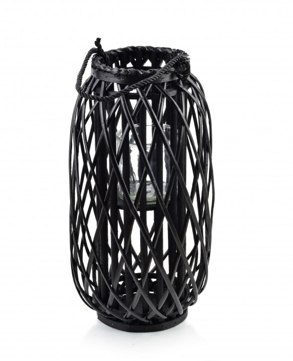 Lampion LUCIE BLACK h50x18cm czarny