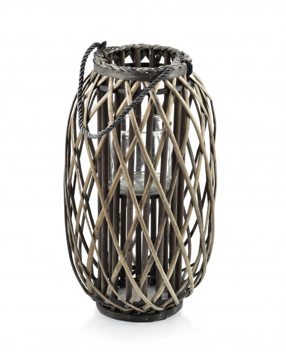 Lampion LUCIE GREY h50x18cm szary