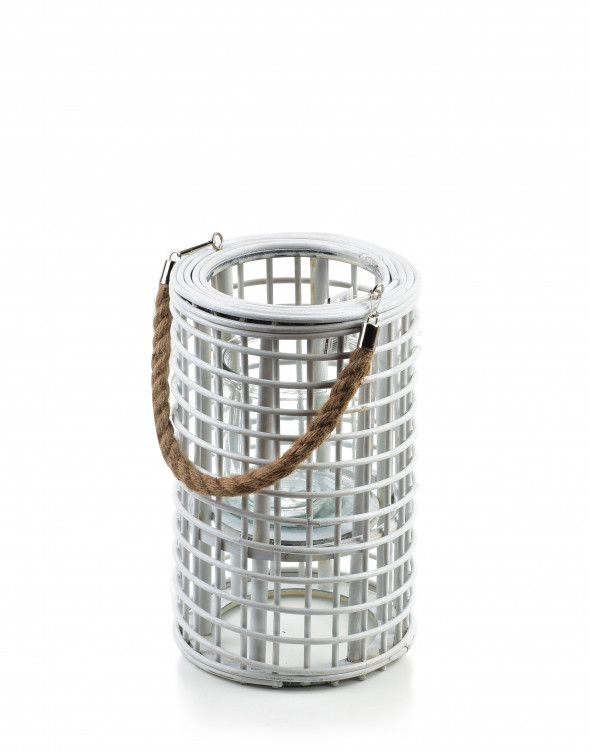 Lampion LUCIE WHITE h30x18cm biały