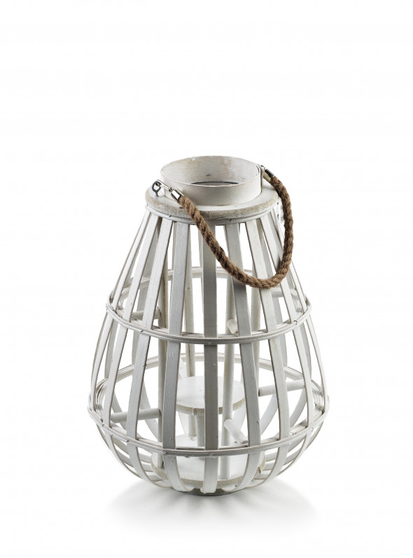Lampion LUCIE WHITE h42x12cm biały