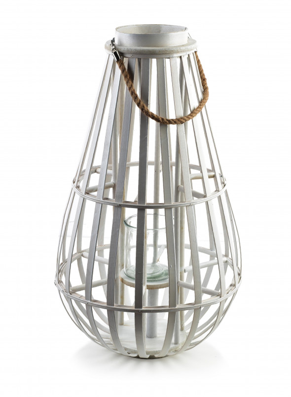 Lampion LUCIE WHITE h72x15cm biały