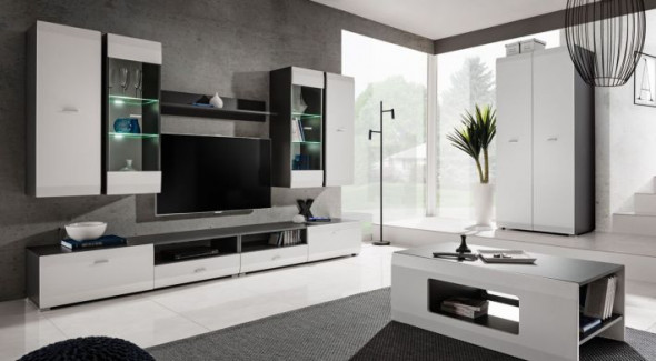 Ława CLIF biała/grafitowa