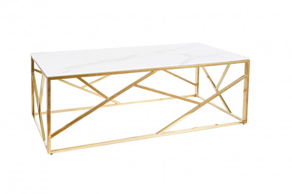 Ława ESCADA A II 120x60 biały marmur/złota