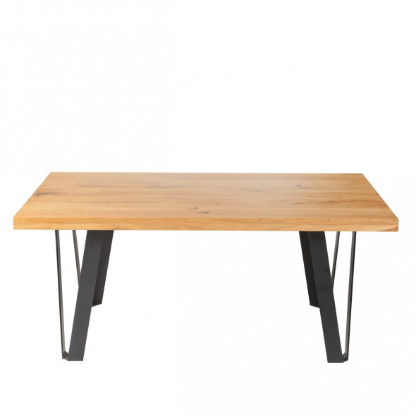 Ława FREJA 70x115x49 dąb lity/czarna