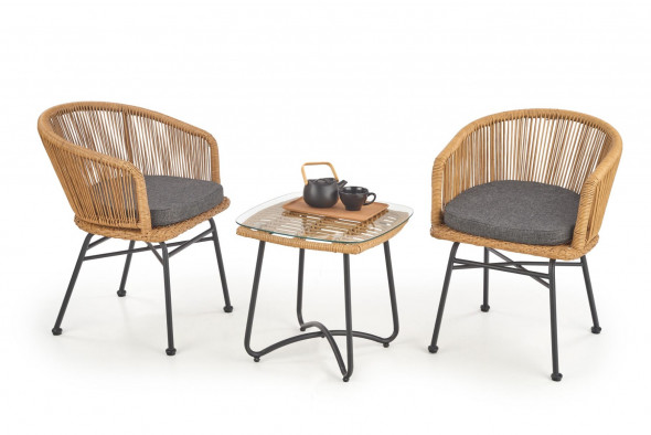 Ława INDIRA 51x51 rattanowa/transparentna