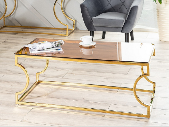 Ława KENZO A 120x60 bursztynowa/złota