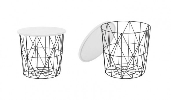 Ława MARIFFA 42x42 biała/czarna