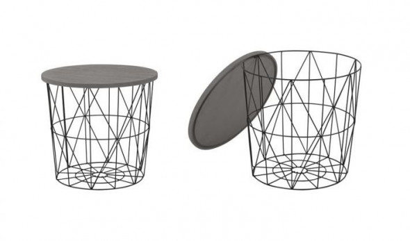 Ława MARIFFA 42x42 szara/czarna