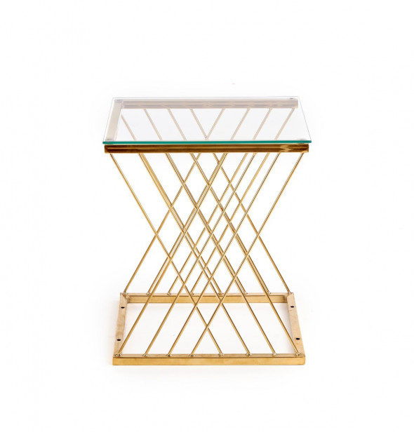 Ława NANCY 45x39 transparentna/złota