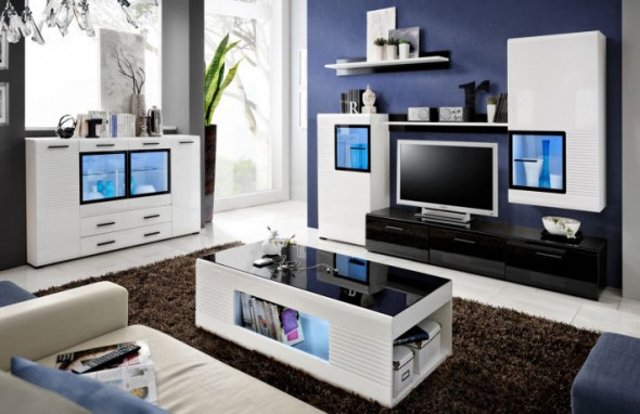 Ława PANDA 120x64 biała/czarna