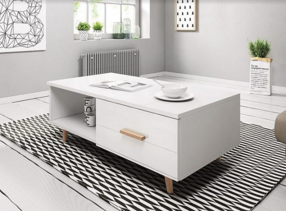 Ława SWEDEN 110x60 biały mat/biały połysk