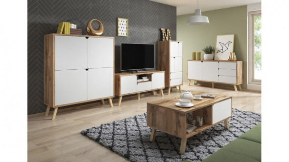 Ława TOKIO 110x60 craft złoty/biały mat