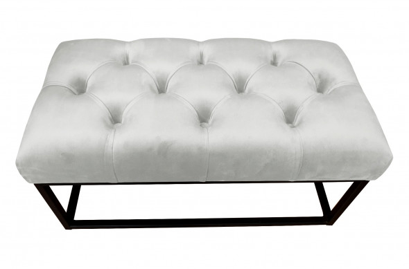 Ławka CHARLIE MG VELVET jasnoszara