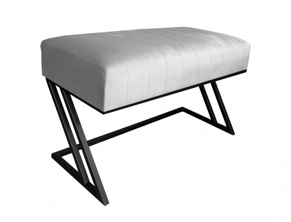 Ławka ROZALIA MG VELVET jasnoszara