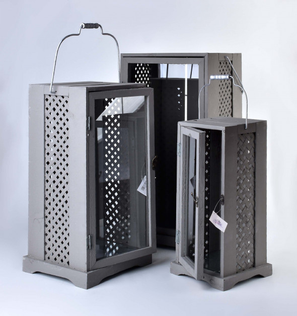 LEVI SILVER LATARNIA L 27x24,5x52cm