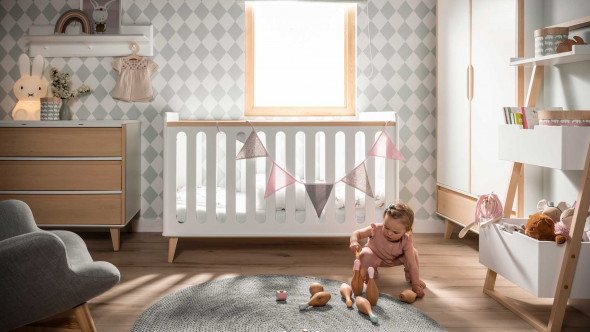 Łóżeczko dziecięce LOOPI 140x70 szare