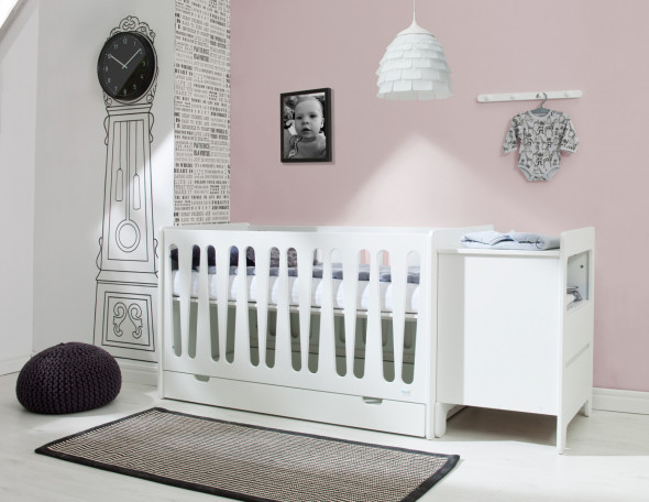 Łóżeczko dziecięce MOON 140x70 białe