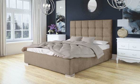 Łóżko BRAZOS 120x200 jasno brązowe z pojemnikiem