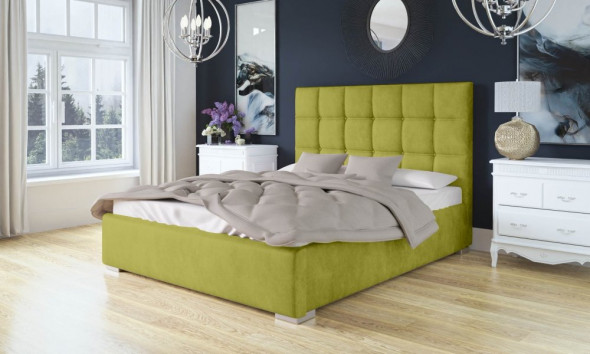 Łóżko BRAZOS 140x200 zielone z pojemnikiem