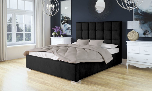 Łóżko BRAZOS 160x200 czarne z pojemnikiem