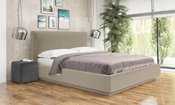 Łóżko KAZAN 120x200 beżowe z pojemnikiem