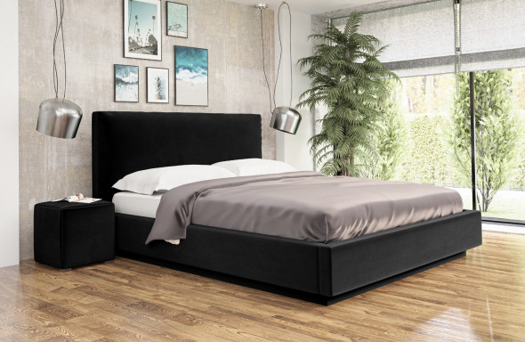 Łóżko KAZAN 120x200 czarne z pojemnikiem
