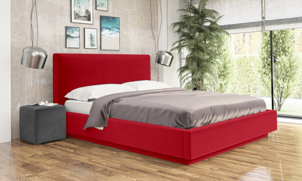 Łóżko KAZAN 120x200 czerwone z pojemnikiem