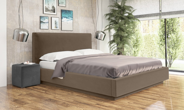 Łóżko KAZAN 120x200 jasno brązowe z pojemnikiem