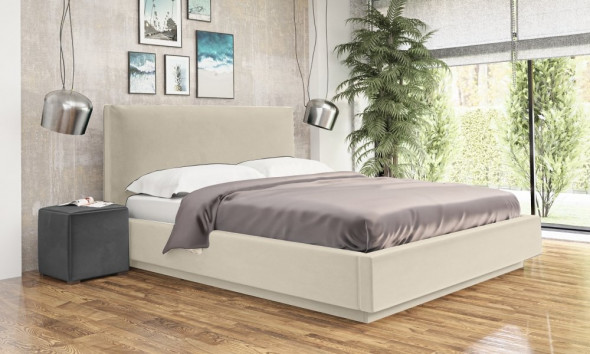 Łóżko KAZAN 160x200 kremowe z pojemnikiem