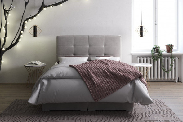 Łóżko kontynentalne TUTO 160x200 zielone velvet z pojemnikiem