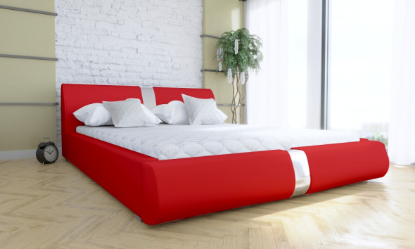 Łóżko LIARD 120x200 czerwone z pojemnikiem