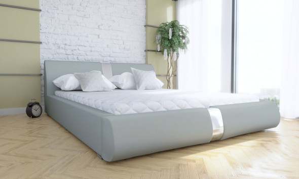 Łóżko LIARD 120x200 jasno szare z pojemnikiem
