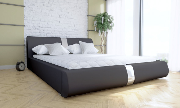 Łóżko LIARD 140x200 ciemno szare z pojemnikiem