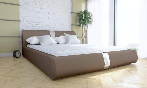 Łóżko LIARD 140x200 jasno brązowe z pojemnikiem