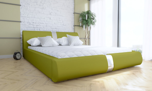 Łóżko LIARD 140x200 zielone z pojemnikiem