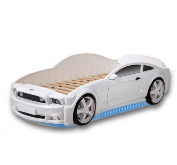 Łóżko LIGHT 3D 160x70 białe samochód