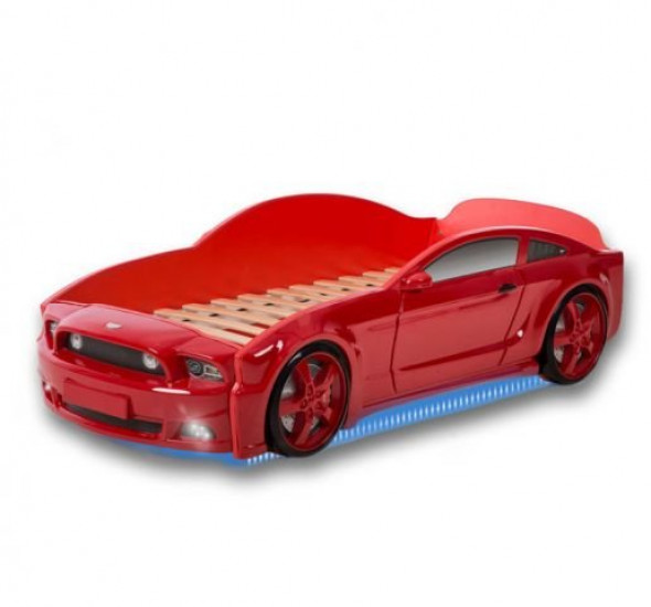 Łóżko LIGHT 3D 160x70 czerwone samochód