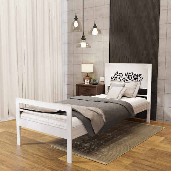 Łóżko metalowe BELLA FLOWER 90x200 białe