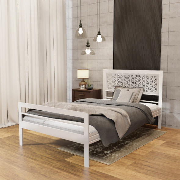 Łóżko metalowe BELLA INDI 120x200 białe