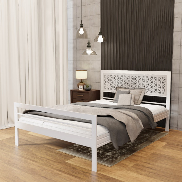Łóżko metalowe BELLA INDI 140x200 białe