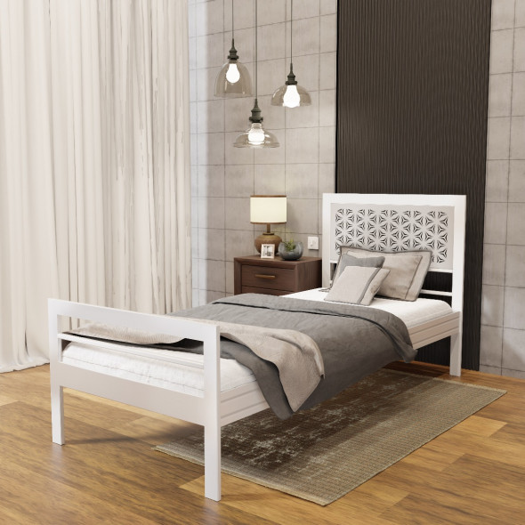 Łóżko metalowe BELLA INDI 90x200 białe