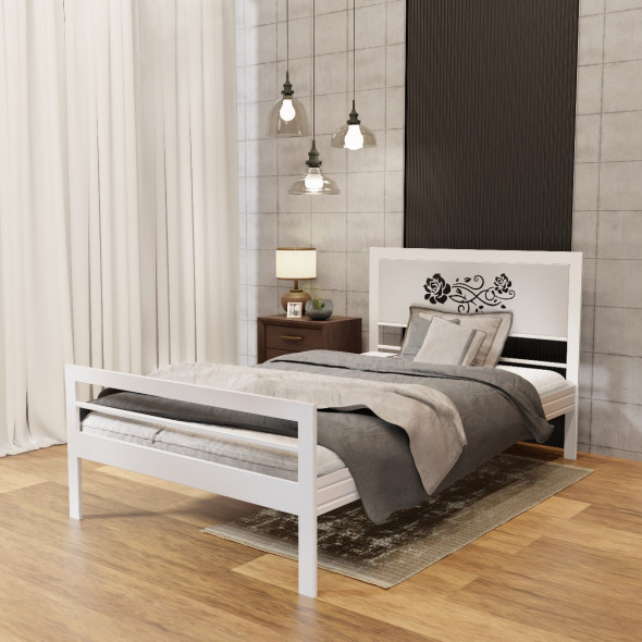 Łóżko metalowe BELLA ROSE 120x200 białe