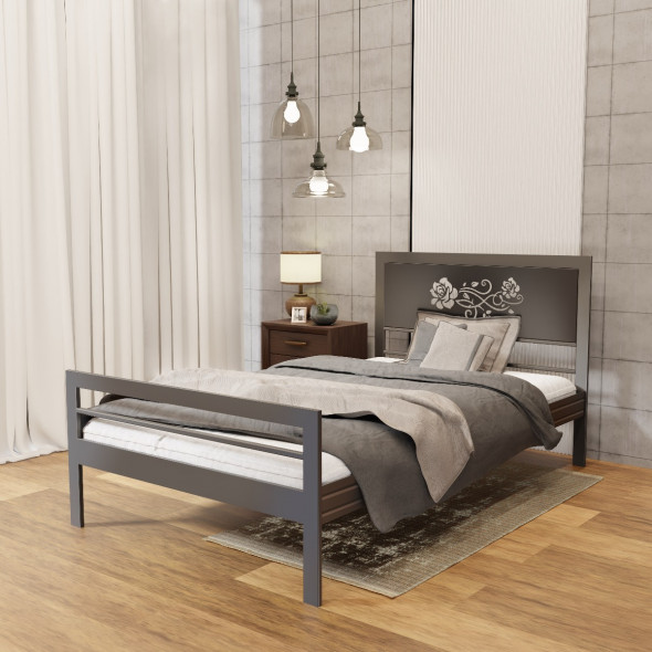 Łóżko metalowe BELLA ROSE 120x200 czarne