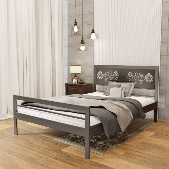 Łóżko metalowe BELLA ROSE 140x200 czarne