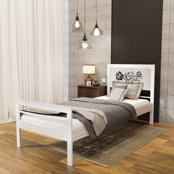 Łóżko metalowe BELLA ROSE 90x200 białe