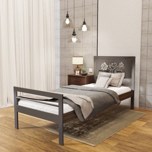 Łóżko metalowe BELLA ROSE 90x200 czarne