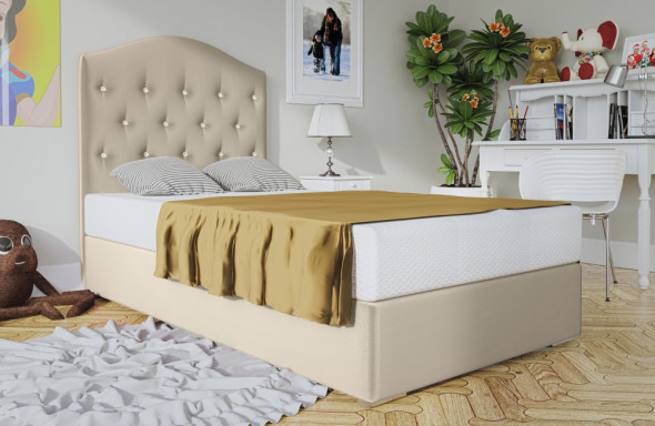 Łóżko ONEIRO 90x200 kremowe z pojemnikiem