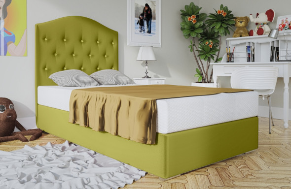Łóżko ONEIRO 90x200 zielone z pojemnikiem