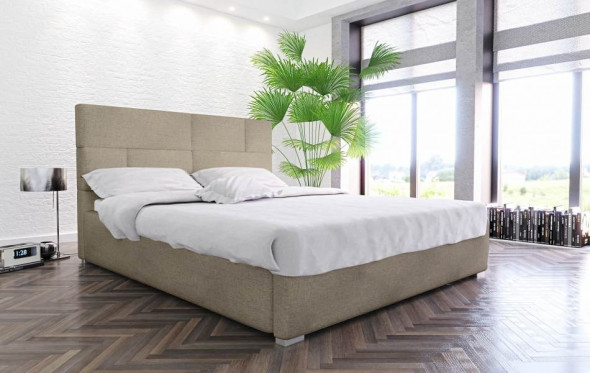 Łóżko PECOS 140x200 beżowe z pojemnikiem